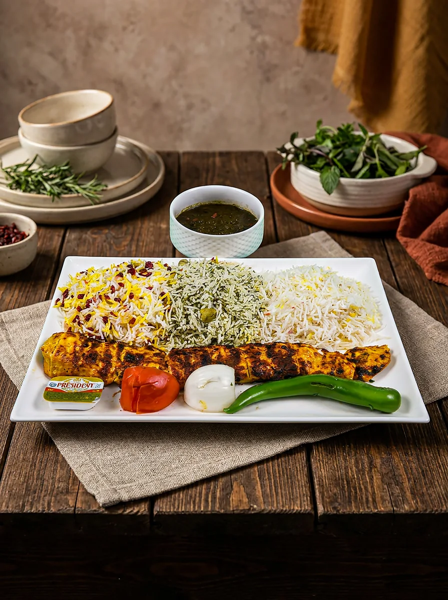 Joojeh / Tawook with Rice